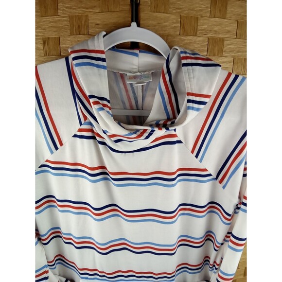 Lu La Roe Pullover Hoodie Size L Striped Kangaroo Pockets Long Sleeve - Picture 4 of 11